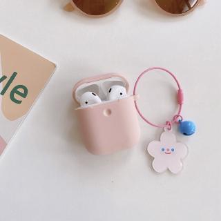 AirPods 2 กรณีการ์ตูนน่ารักยิ้มดอกไม้สังข์หูฟังกรณีสำหรับ AirPods Pro / 3 DIY ซอฟท์ปกป้องปกด้วย ins Keychian