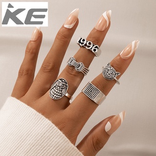 Hip-hop jewelry animal ring five-piece set Irregular number ring set for girls for women low