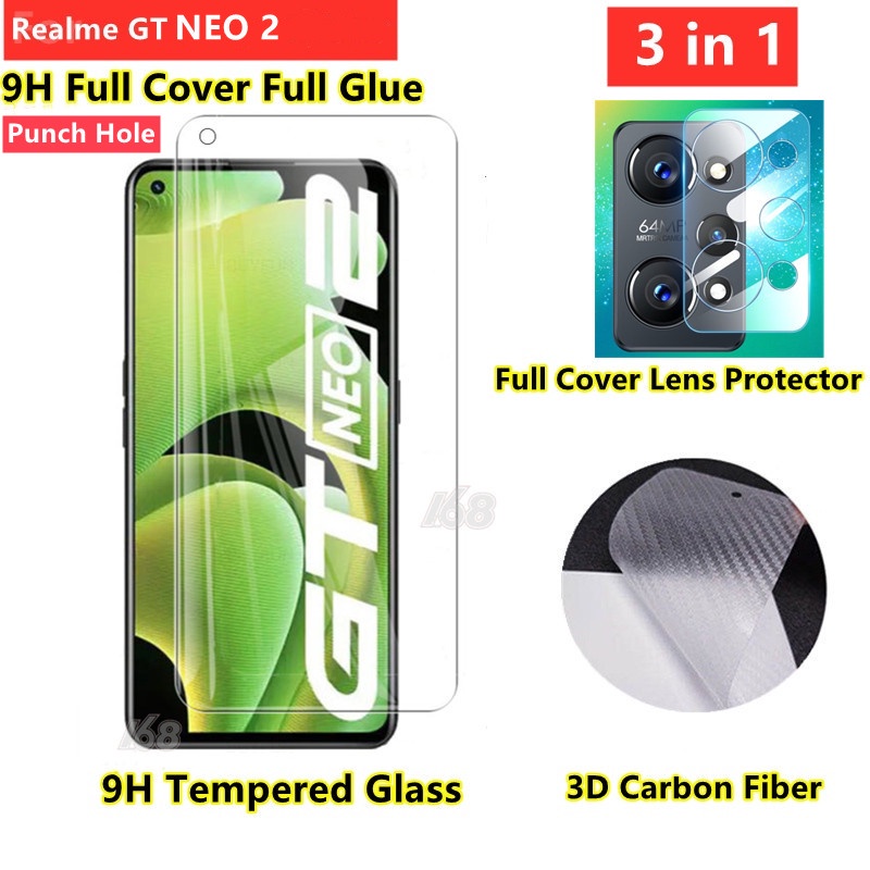 ฟิล์มกระจก Realme GT NEO2 NEO 3 3T ฟิล์มกระจกนิรภัย Realme GT 2 Pro GT 5G NEO 5 ฟิล์มกระจก ฟิล์มหลังเคฟล่า ป้องกันหน้าจอ Realme GT Master Edition และเลนส์กล้อง สำหรับ