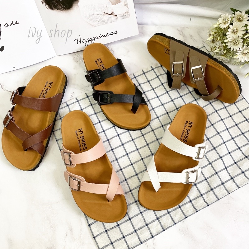 พร้อมส่ง ✅ รองเท้าแตะ IVY SHOES รองเท้าวินเทจ  พื้นนุ่ม ไขว้โป้ง 2 เส้น