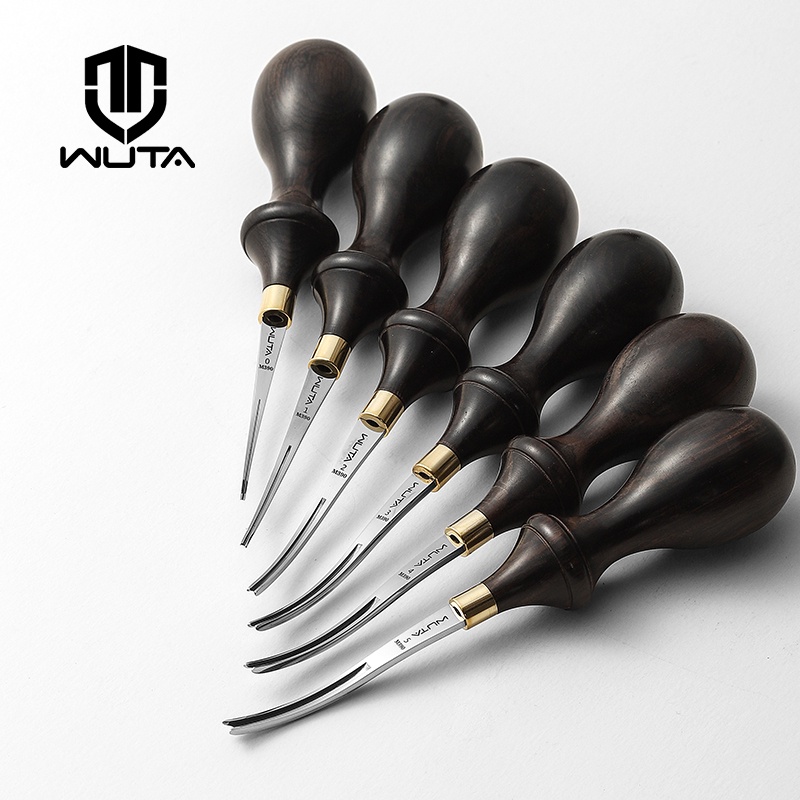WUTA ที่ตัดขอบเครื่องหนัง ขั้นสูง M390 แบบเหล็ก ด้ามจับไม้มะเกลือ ขอบเอียงหนัง เครื่องตัดแต่งหนัง เครื่องมือตัดขอบหนัง