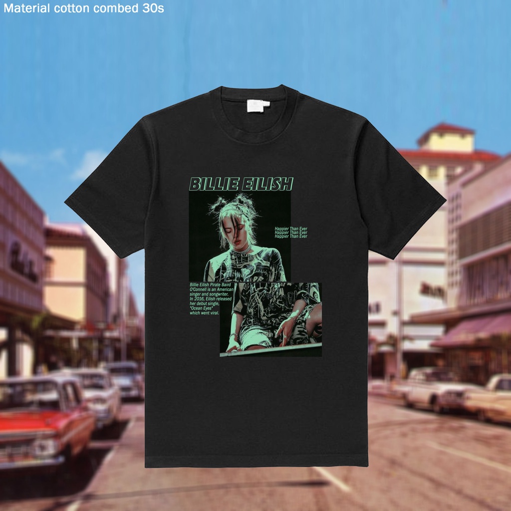 Kaos Band Music - Billie Eilish - เสื้อยืดวินเทจ - Kaos Band Billie Eilish