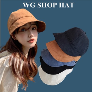 WG SHOP หมวกกันแดด สีพื้น สไตล์เกาหลี และญี่ปุ่น สําหรับผู้หญิง