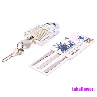 Takaflower ชุดเครื่องมือล็อคบัตรเครดิต พร้อมตัวล็อคใส 5 ชิ้น