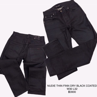 NUDIE แท้ 👖THIN FINN DRY BLACK COATED👖