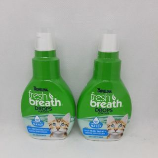 Fresh breath Drops for cat ผลิตภัณฑ์ผสมน้ำดื่มสำหรับแมวลดการก่อตัวของหินปูนและลดกลิ่นปาก x2 ขวด