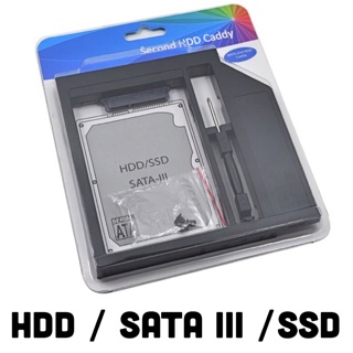 ขายปลีกแพคเกจ 2nd ฮาร์ดดิสก์แคดดี้ 9.0mm SATA 3.0สำหรับ 2.5 นิ้ว SSD HDD Case Enclosure สำหรับ CD-ROM