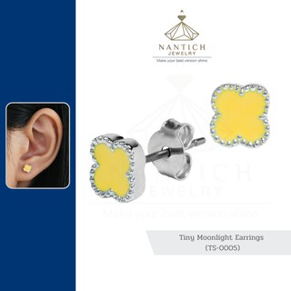 💎👩🏻‍⚕️ [เครื่องประดับ | ปลอดภัย] ต่างหู คนแพ้ง่าย : Tiny Moonlight Earrings (TS-0005) Nantich Jewelry