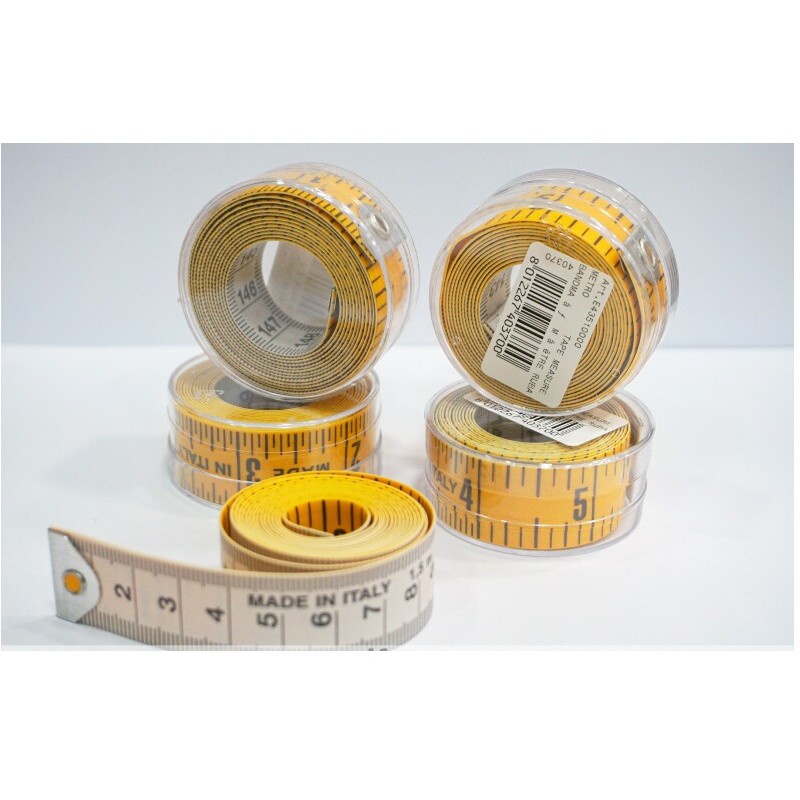 สายวัดผ้า Premax-สีเหลือง พร้อมตลับเก็บ made in ltaly