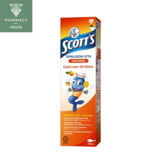 Scotts Emulsion cod liver orange flavor 200 ml. น้ำมันตับปลา