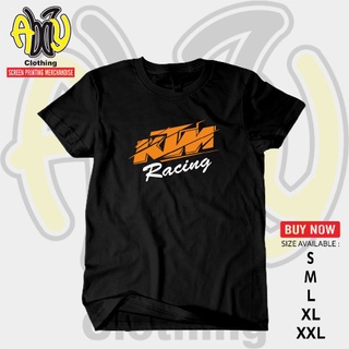 เสื้อยืดแขนสั้น ผ้าฝ้าย พิมพ์ลาย Ktm RACING ยุค 30s สีดํา ไซซ์ S M L XL XXLสามารถปรับแต่งได้