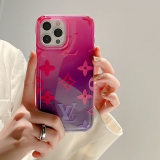 LV เคสโทรศัพท์มือถือ ซิลิโคนใส สองด้าน หรูหรา สําหรับ iPhone 11 12 13 14 Pro Max 14 Plus