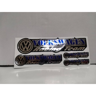 สติ๊กเกอร์ ชุด เทเรซิ่นนูน สำหรับรถ VOLKSWAGEN คำว่า VOLKSWAGEN Racing Team ติดรถ แต่งรถ volk โฟล์ค โวก sticker สวย