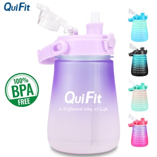 Quifit ขวดน้ํา พร้อมหลอดดูด ไร้ BPA ขนาด 1 ลิตร 32 ออนซ์ สําหรับเล่นกีฬา