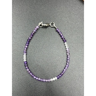 shaded Amethyst 2.5 to 3mm สร้อยข้อมืออเมทิสต์สีเทา