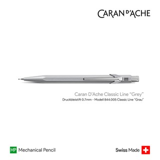 Caran DAche 844 Classic "Grey" 0.7mm Push Pencil - ดินสอกดคารันดัช 844 รุ่นคลาสสิค สีเทา