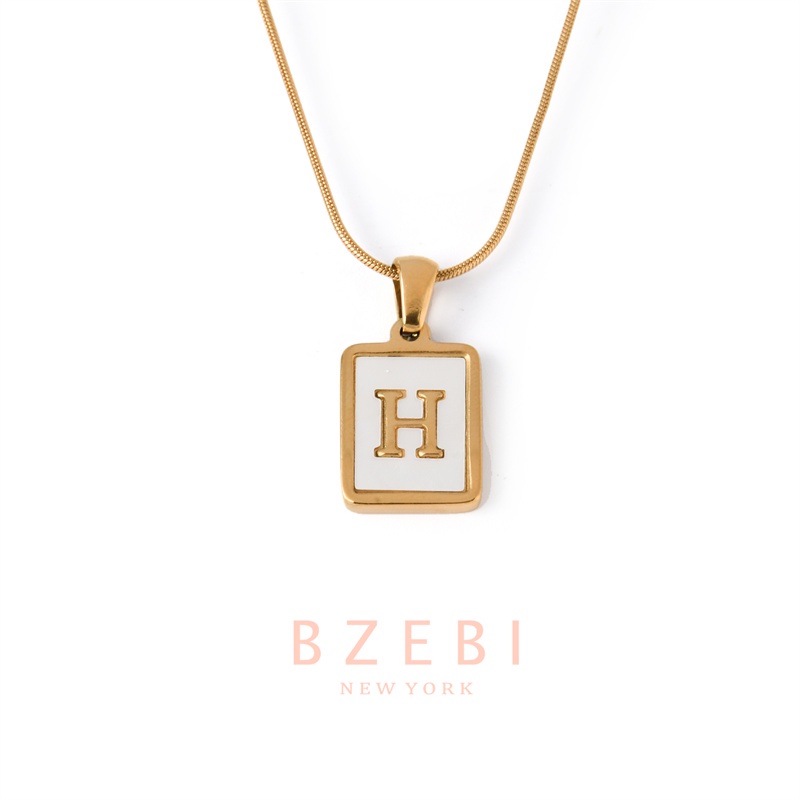 BZEBI สร้อยคอ จี้ตัวอักษรภาษาอังกฤษ a z  ผู้หญิง สแตนเลส โซ่ necklace จี้ทอง ภาษาอังกฤษ เงิน 18k สําหรับผู้หญิง 1070n