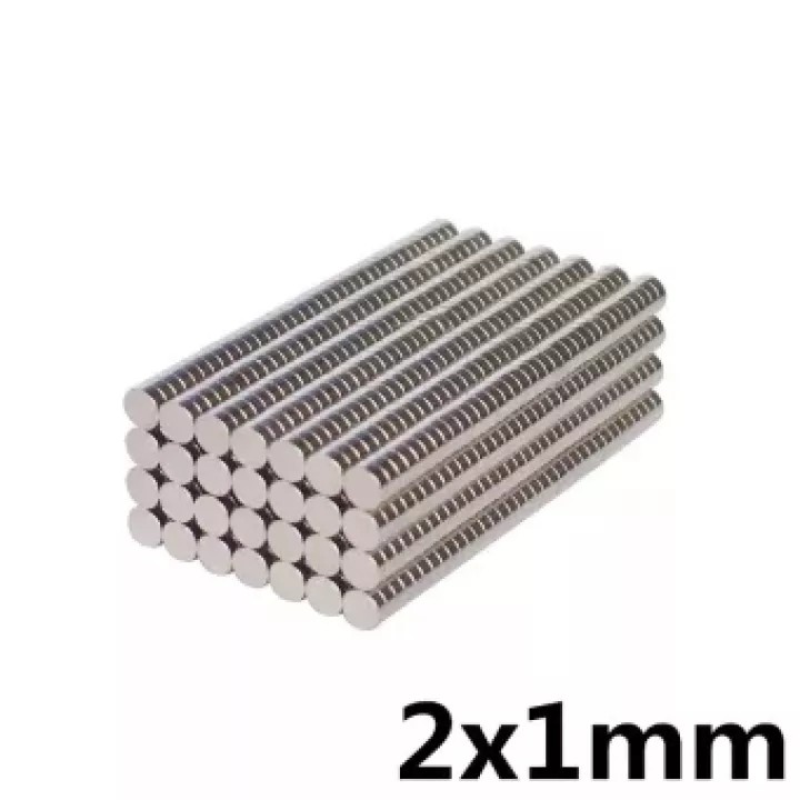 10ชิ้น แม่เหล็กแรงดึงดูดสูง 2x1 มม. กลมแบน Magnet Neodymium 2mm x 1mm แม่เหล็กแรงสูง 2mm x 1mm แม่เห
