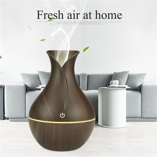 130ml Led Essential Oil Diffuser Humidifier Usb Aromatherapy Wood Grain
