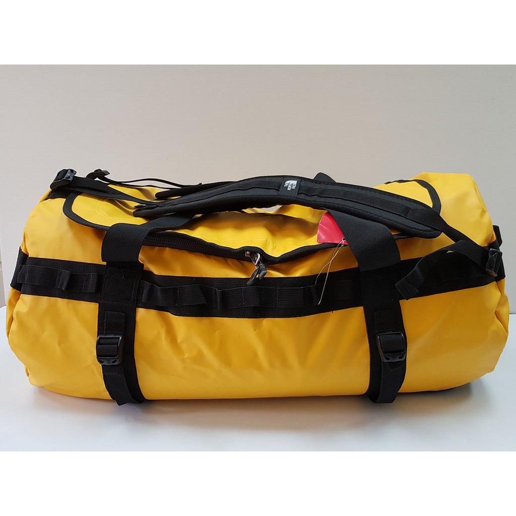 north face yellow duffle bag