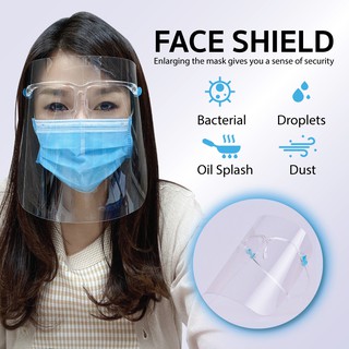 พร้อมส่ง หน้ากากใส face shield ป้องกันใบหน้า แว่นตาป้องกันฝุ่น หน้ากากป้องกันน้ำมันกระเด็น  หน้ากากทำอาหาร ป้องกันไอร้อน