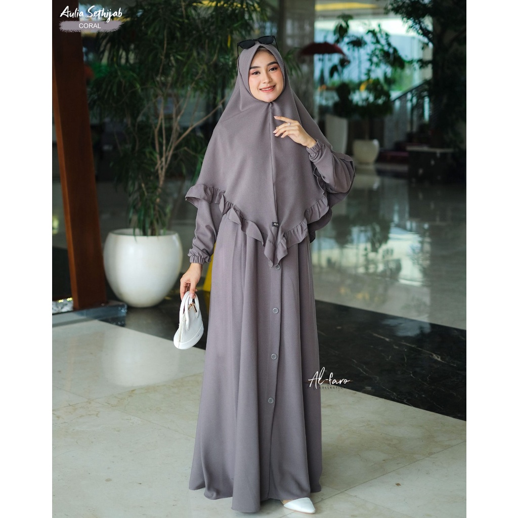 Aulia SET HIJAB/ ใหม่ล่าสุด GAMIS ORI ALFARO/Beautiful GAMIS วัสดุ ITY CREPE
