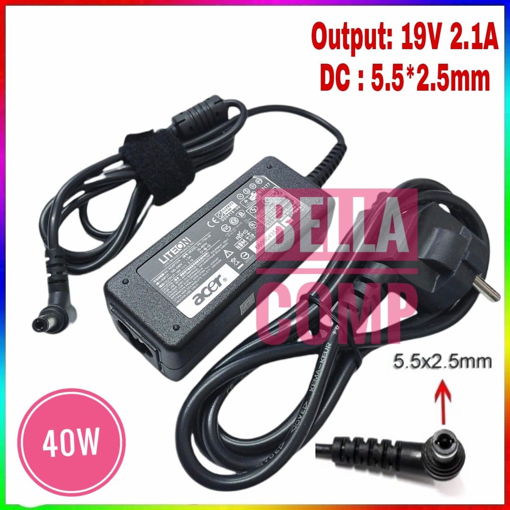 Original Acer 19v 2.1A 5.5*2.5 "acer Z1402 Z1401 olive mini แล็ปท็อปอะแดปเตอร์ชาร์จ X107B ฯลฯ