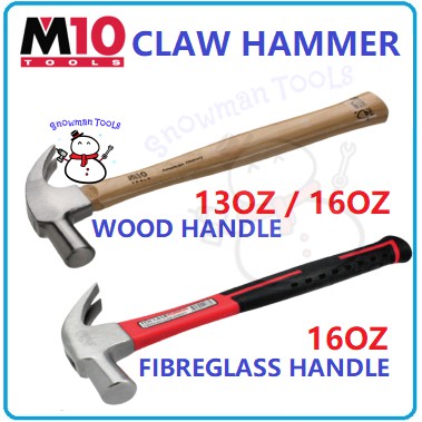 M10 HAMMER 13OZ 16OZ CLAW HAMMER ไม้ HANDLE CLAW HAMMER FEKUL PANJANG 13OZ 16OZ KAYU HOLD