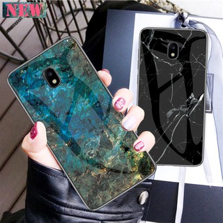 Samsung Galaxy J3 J2 J5 Pro 2017 2018 J330 J530 A20E A50 A50S A30S A70 A2 Core Marbled Glass Phone Case กรณี