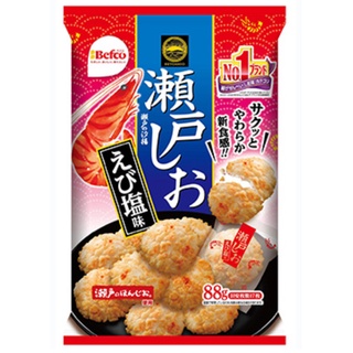 Befco Seto Shio Senbei Rice Crackers Shrimp Flavor (Box of 12)  เบฟโก้ เซโตะ ชิโอะ เซมเบ้ ไรซ์ แคร็กข้าวเกรียบกุ้ง รสกุ้