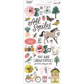 Maggie Holmes Market Square Cardstock Stickers 6"X12" 129/Pk สติกเกอร์