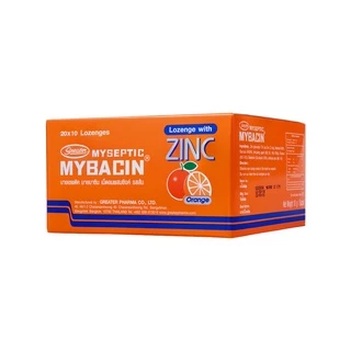 เม็ดอมซิงค์ รสส้ม ช่วยในการเจริญเติบโตของร่างกาย 20ซองX10เม็ด Mybacin