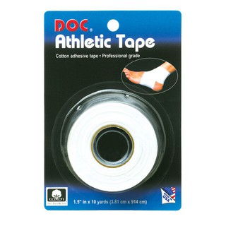 Tourna Athletic Tape เทปสำหรับป้องกันการบาดเจ็บ ทำจาก Cotton คุณภาพ ระบายอากาศได้ดี สีขาว 1 ม้วน