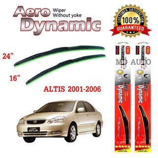 ใบปัดน้ำฝน Aero Dynamic (Diamond eye) ขนาด 16" 24" นิ้ว สำหรับ TOYOTA ALTIS 2001-2006 จำนวน 1 คู่