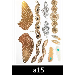 สติ๊กเกอร์ ลายสักโบฮีเมียนสีทอง Gold color Bohemian style Temporary tattoo Tattoo stickers