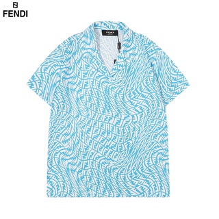 Fend* เสื้อเชิ้ตแขนสั้น พิมพ์ลายโลโก้ สวมใส่สบาย แฟชั่นฤดูร้อน สําหรับผู้หญิง