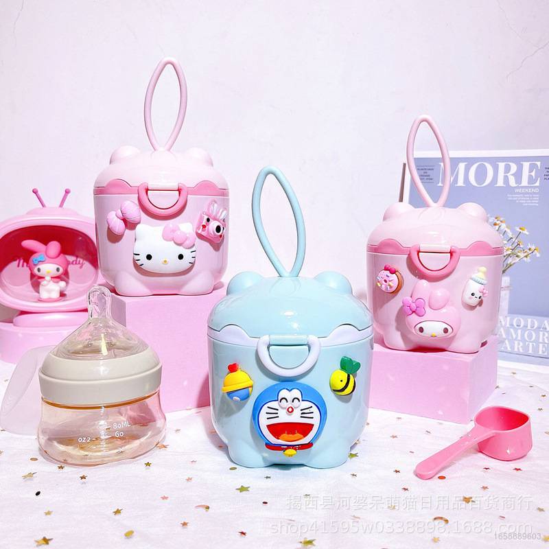 Ag กล่องนมผงเด็ก ลายการ์ตูนโดราเอมอน Hello Kitty Melody แบบพกพา กันความชื้น