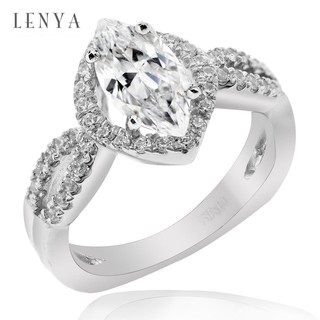 Lenya Jewelry แหวนเงินแท้ ประดับด้วย คิวบิกเซอร์โคเนีย (Cubic Zirconia) เรียบหรู เสริมบุคลิกเพิ่มความมั่นใจ