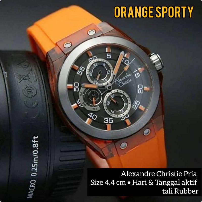 Alexandre Christie นาฬิกาข้อมือ สีส้ม สําหรับผู้ชายและผู้หญิง