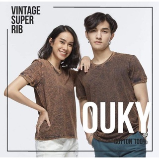 Ouky เสื้อฟอก คอกลม  แขนจั๊ม รอบอก44"-48"Cotton 100%🍃