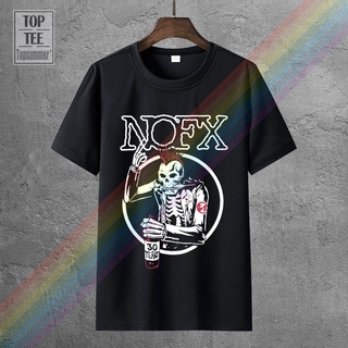 เสื้อยืดผู้ 【Sportwear】เสื้อยืดผ้าฝ้าย 100% พิมพ์ลาย Nofx Old Skull สีดํา สไตล์พังก์ร็อค สเก็ต เพนนีไวส์ แล็กวากอน ไม่สน