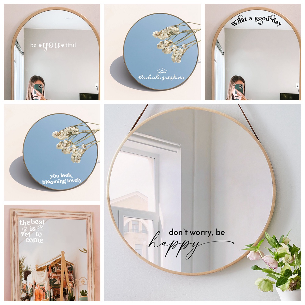 Amazing Mirror สติกเกอร์ PVC Wall Decal สำหรับตกแต่งห้อง งานศิลปะบนผนัง DIY