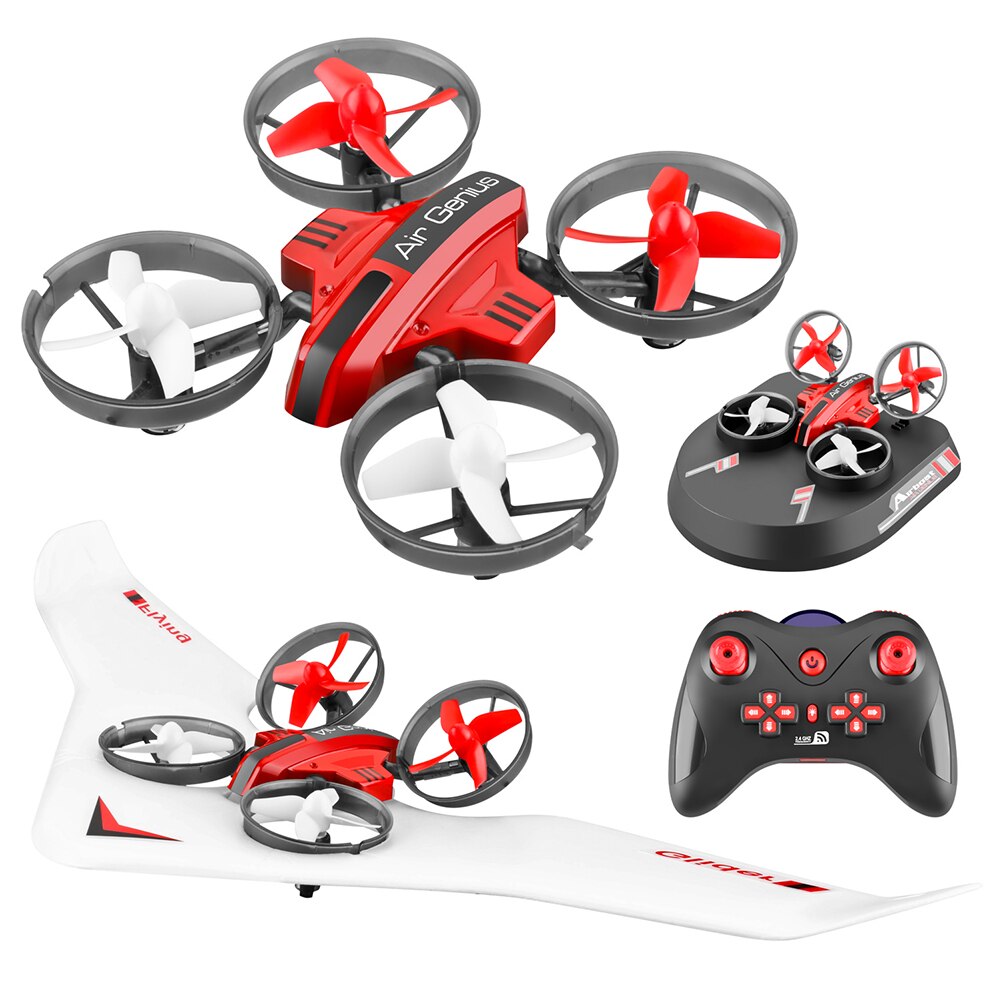 3 in 1 RC Vehicle Flying Drone Land Driving Boat Mini Quadcoter Glider ...