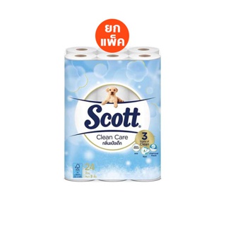 สก๊อตต์ คลีนแคร์ กระดาษชำระ กลิ่นแป้งเด็ก หนา 3ชั้น ขนาด 24 ม้วน SCOTT CLEAN CARE Baby Powder Tissue 3 Ply 24 Rolls