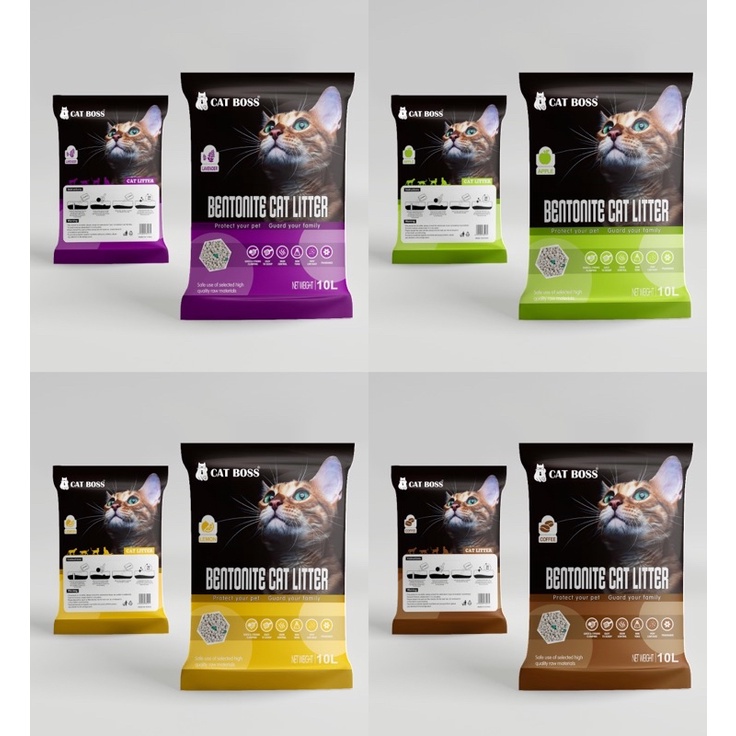 ทรายแมวเบนโตไนท์ CAT BOSS 10 ลิตร ทรายแมวราคาถูก ทรายแมว10ลิตร