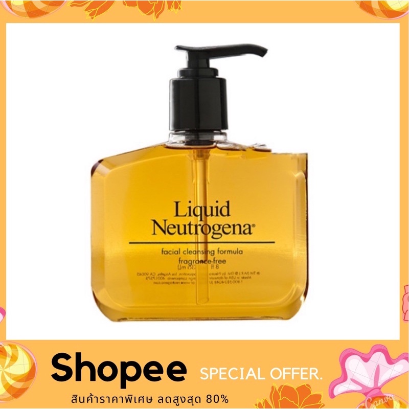 Neutrogena Liquid Neutrogena Facial Cleansing Formula Fragrance Free 236ml. เจลล้างหน้านูโทรจิน่า สู