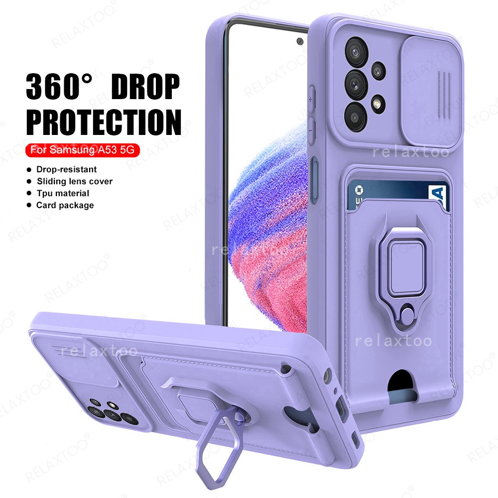 เคสโทรศัพท์มือถือ TPU นิ่ม ป้องกันเลนส์กล้อง พร้อมแหวนแม่เหล็ก สําหรับ Samsung Galaxy A02 A12 A22 A32 A52 A52S A72 M12 22 A 02 12 22 32 52 s 72 5G 4G
