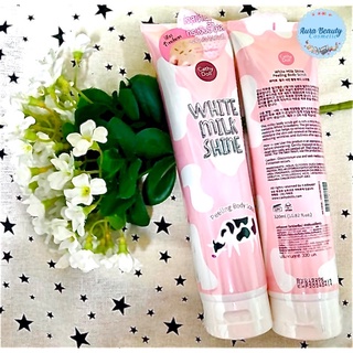 Cathy Doll White Milk Shine Peeling Body Scrub 320 ml. เจลน้ำนมสครับผิว 1หลอด เจลขัดขี้ไตล