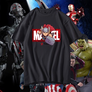 ธอร์ เสื้อยืด Marvel ที่เหมาะกับชายและหญิง เอเชียขนาด 6 สี เมืองหลวง วัสดุนุ่ม กราฟฟิค เสื้อยืด สำหรับผู้ชายผู้หญิงเกาหลีแฟชั่นแขนสั้นเสื้อยืดสำหรับชายรอบคอพิมพ์หลวม เสื้อยืด