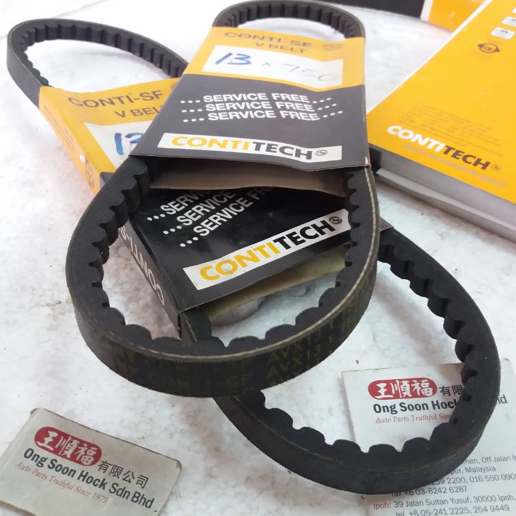 13X750 SF Continental พัดลมเข็มขัด W123 230E W201 2.0 W115 200 Mercedes M102 M115 Contitech เยอรมนี 